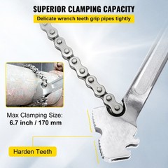 Uimoso 24-Inch Heavy-Duty Pipe Chain Wrench with 6.7-Inch Chain