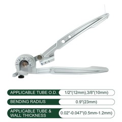 2 in 1 Pipe Tube Bender 180 Degree FOR 3/8&Prime;(10MM) 1/2&Prime;(12MM) OD BRASS TUBING