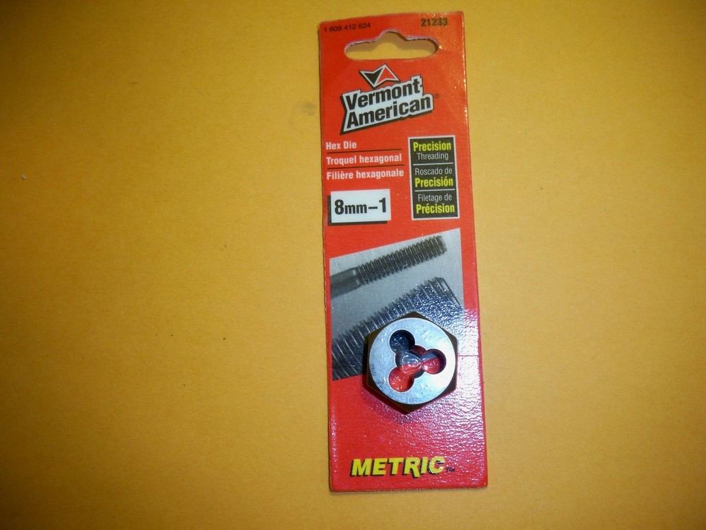 8MM- 1 BOLT DIE HEX AGON RIGHT HAND VERMONT AMERICAN MADE USA NEW