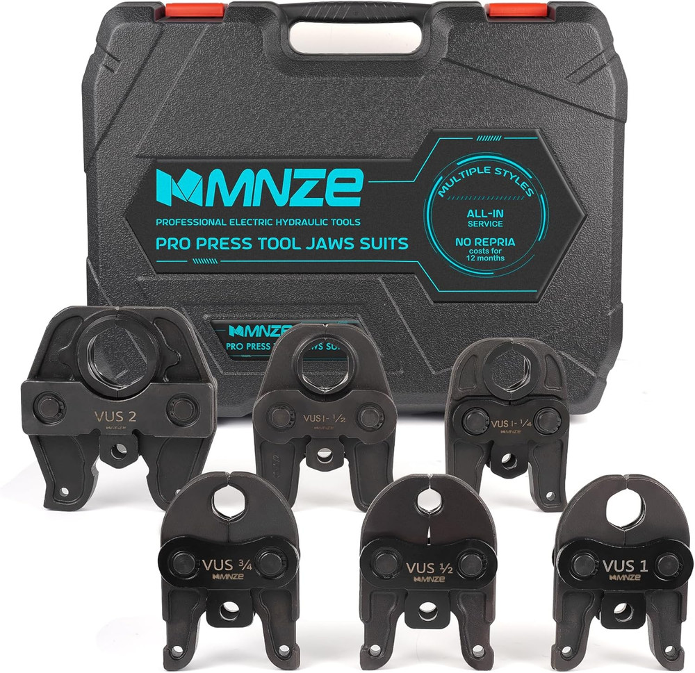 6 PCS Standard Press Jaws Kit, 1/2&Prime;, 3/4&Prime;, 1&Prime;,1-1/2&Prime;, 1-1/4&Prime;, 2&Prime;, Pro Press Jaws