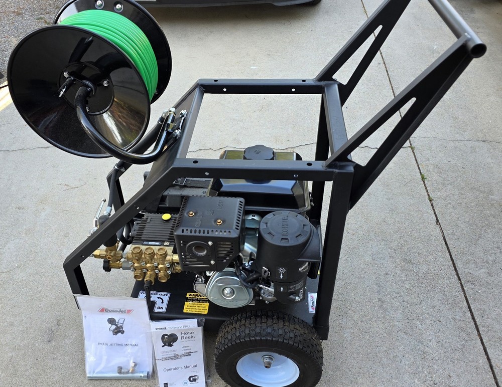 BossJet Sewer Jetter w/ Hose Reel 4000 psi.
