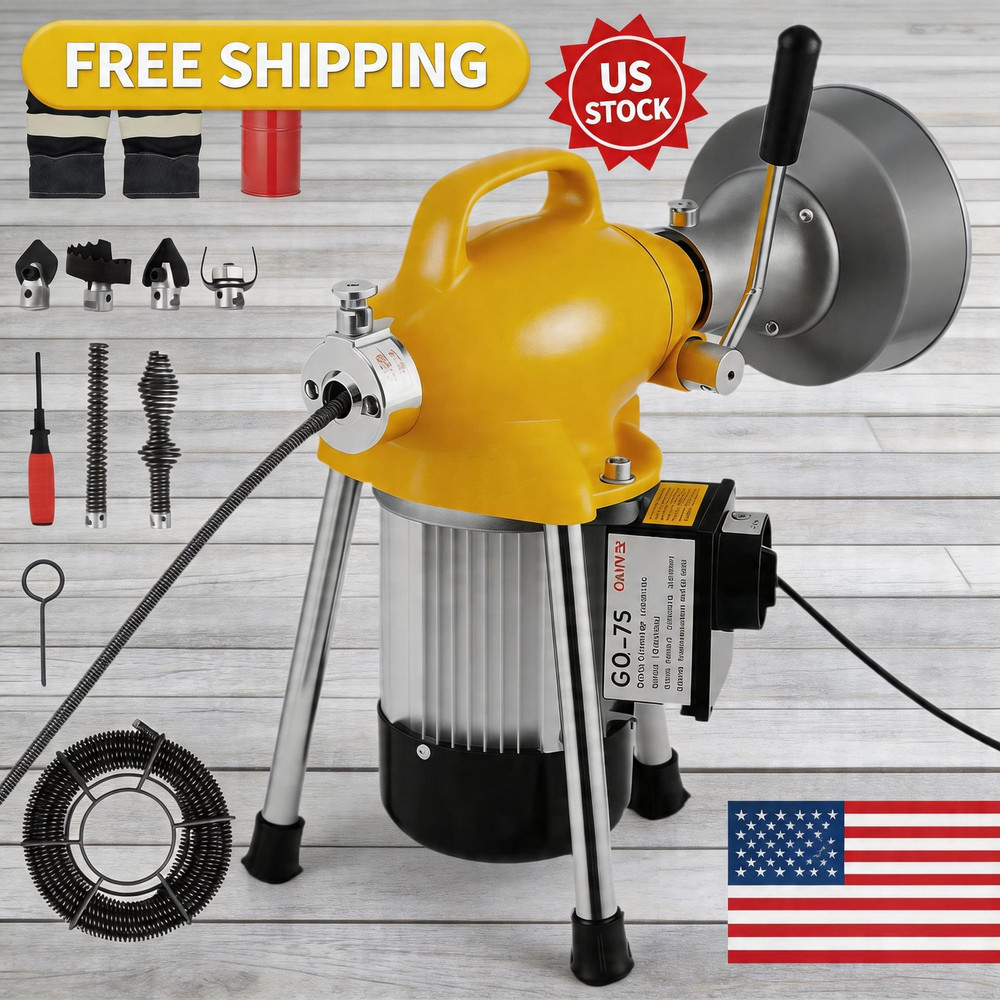 GQ-75-1 500W 400RPM Electric Drain Cleaning Machine &ndash; Auto-Feed Sewer Snake Auge