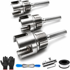 PVC Pipe Threader Kit, 1/2 3/4 1 in NPT, Drill Compatible