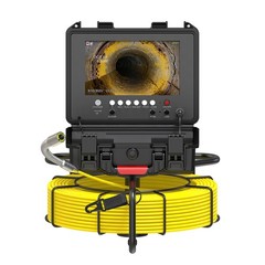 50M Drain Sewer Camera Pipe Inspection Camera w/ Meter Counter 9&Prime; Monitor 32GB
