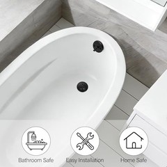 Matte Black Trip Lever Bathtub Drain Tub Trim Set with Trip Lever Overflow Face