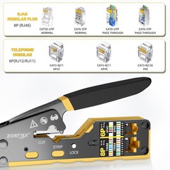 ZOERAX Yellow Crimping Tool for RJ45, RJ11/RJ12 Connectors &ndash; Ethernet Crimp Tool