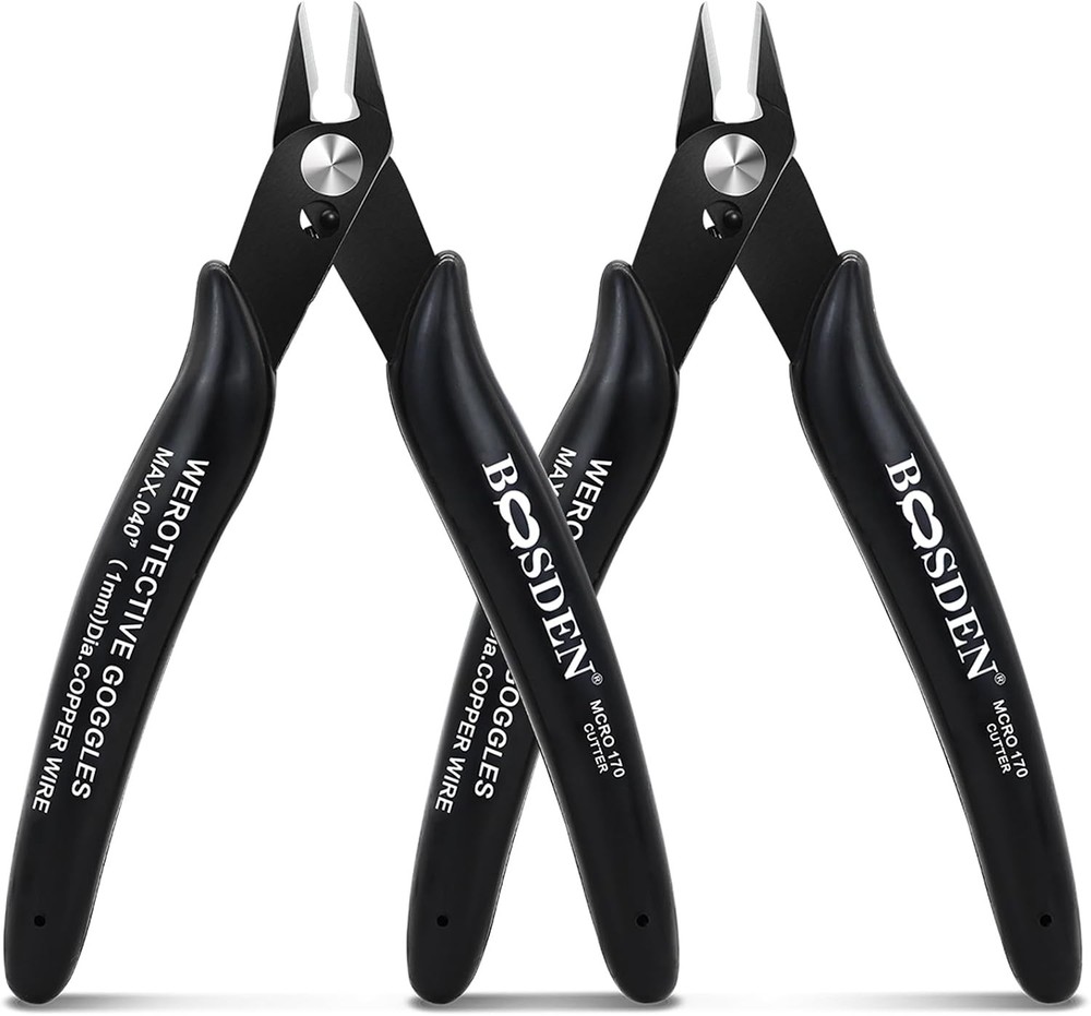 2 Pack Small Micro Wire Cutters Flush Cutter Pliers 5-Inch | Diagonal Cutters
