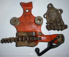 2, Pipe Chain Vise, Ridgid BC 411, The Erie Tool Works # 11, Bench, Screw, Loop