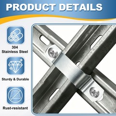 12pcs Square Pipe Clamp, 20x40mm U Shaped Tube Strap Clamp