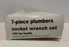 SOCKET 7-Piece Plumbers Wrench Set w/Bar Handle New FREE SHIPPING