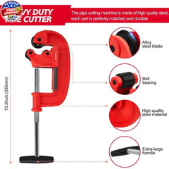 Heavy Duty 1/8-2&Prime; Pipe Cutter Tool with an Extra Blade, Sharp Rigid Tubing Cutte