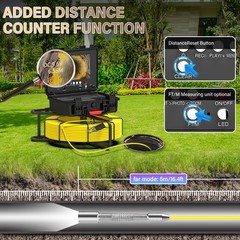 50M Drain Sewer Camera Pipe Inspection Camera w/ Meter Counter 9&Prime; Monitor 32GB