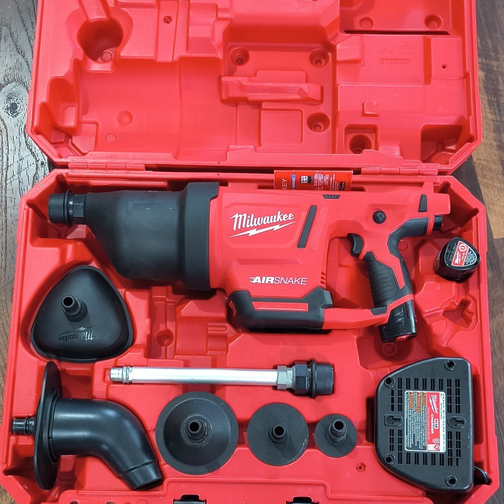 Milwaukee AIR SNAKE Drain Cleaning Tool Kit in Red Hard Case