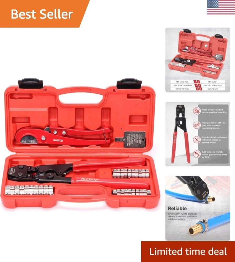 Durable iCrimp PEX Crimp Tool with Ergonomic Grip &ndash; Effortless Ratcheting Design