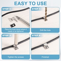 50Pcs 6mm(1/4&Prime;) One Hole Rigid Pipe Strap with Screws, Silver