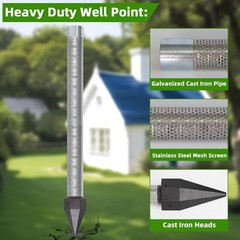 Sand Point Well Kit,36&Prime;L DIY Water Well Drilling Kit,1-1/4&Prime;Stainless Steel | &hellip;