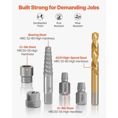Uimoso 65-Piece Screw and Bolt Extractor Set with Drill Bits for Easy Removal
