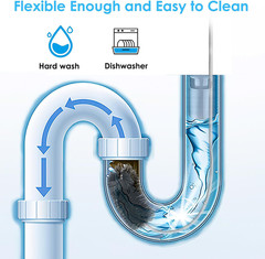 2 Pcs Flexible Drain Pipe Cleaning Brush, 36&Prime; Extra Long Double Ended Nylon Bris