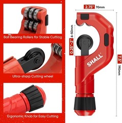 4-Piece Tubing Cutter Set, 1/4&rsquo;&rsquo; to 2&rsquo;&rsquo;OD Heavy Duty Copper Pipe Cutter, 1/8&rsquo;&hellip;