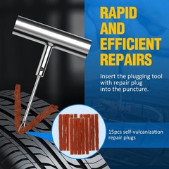 Universal Tire Repair Kit 22 Piece Heavy Duty Plug Set for Cars, Trucks, RVs