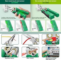 GADO Heavy Duty 8-in-1 Wire Stripper and Cutter with Dual Alarms & Voltage Teste