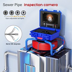 Sewer Camera 50M Pipe Inspection Camera with 512Hz Transmitter Self-leveling 9&Prime;