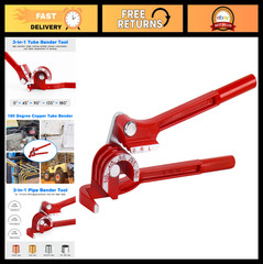 3-in-1 Tube Bender Tool, 180&deg; Copper Pipe Bender for 1/4&Prime;, 5/16&Prime;, 3/8&Prime; Pipes