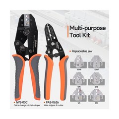 iCrimp 8-Piece Ratcheting Crimping Tool Set with PM Powder-Metallurgy Quick-E&hellip;