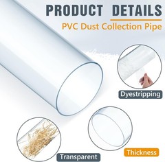 4 Sets Dust Collection Clear PVC Pipe 4 x 36 Inches Long Rigid Clear Tube