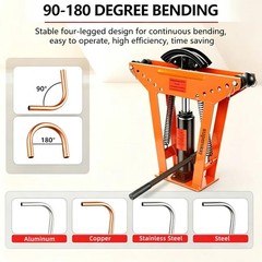 Hydraulic Pipe Bender 12 Ton, 90&deg;-180&deg; Tube Bender with 6 Dies (1/2&Prime;-2&Prime;) | He&hellip;