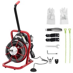 75FT x 1/2&rdquo; Drain Cleaner Machine, Sewer Snake Auger for 1 to 4 Inch Pipes