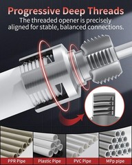 Heavy-Duty PVC Pipe Threader Kit &ndash; 3PCS Plastic Tool for 1/2&Prime;, 3/4&Prime;, 1&Prime; Pipes