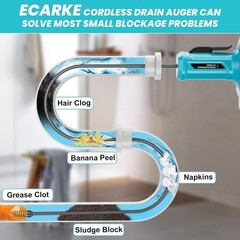 Cordless Drain Auger for Makita 18V Battery: Efficient 610 RPM Plumbing Snake Dr
