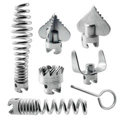 7 Pcs Drain Cleaner Combination Cutter Head Set 16mm Snake silvery