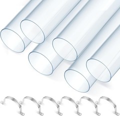 4 Sets Dust Collection Clear PVC Pipe 4 x 36 Inches Long Rigid Clear Tube