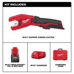 M12 12V Lithium-Ion Cordless Copper Tubing Cutter Kit with 1.5 Ah Battery, Charg