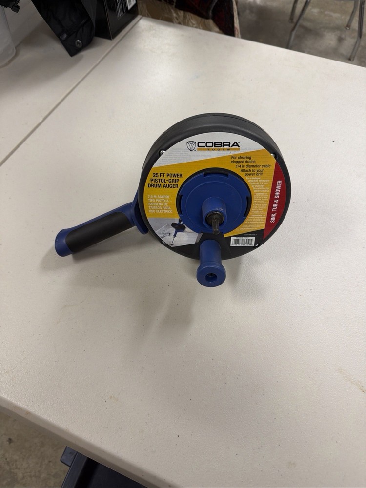 Cobra 1/4-in. x 25-ft. Music Wire Manual Drain Auger