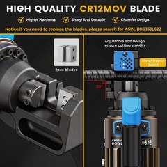 1000W Hydraulic Rebar Cutter, Cutting up to 5/8 Inch 4-16mm #5 Rebar, with Re&hellip;