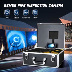 50M Handheld Drain Sewer Pipe Inspection Camera 4.3 inch DVR 16GB 17MM Lens