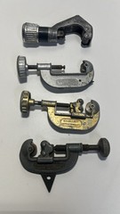 Lot of 4 Pipe Tubing Cutters &ndash; Assorted Brands & Sizes &ndash; Some Need Repair