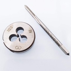 HSS M2.5 x 0.45mm Tap & M2.5 x 0.45mm Die Metric Thread Right Hand Tool