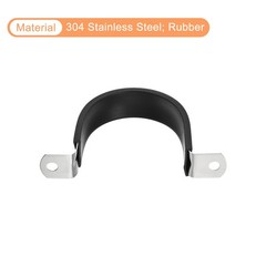 16Pcs 1-7/8&Prime; Cable Clamp U Shape Stainless Steel Rubber Cushioned Pipe Strap