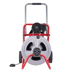 Drain Cleaning Machine 75FT x 1/2&Prime; Steel Cable, Forward/Reverse, 8 Cutters