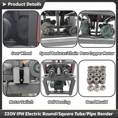 220V Single-phase 2.2KW Electric Round/Square Tube Bending Machine Pipe Bender