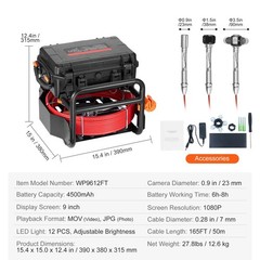 Sewer Drain Camera 165ft Self-Leveling 9in HD Screen