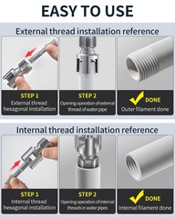 LINGIGAOUT 3PCS Internal & External Pipe Threading Tool Set, 1/2&rdquo; 3/4&rdquo; 1&rdquo;&hellip;