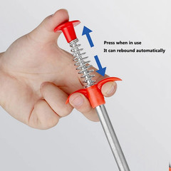 60cm Spring Drain Snake Pipe Dredging Tool Claw Grabber Clog Remover