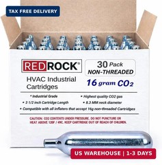 RedRock 16 Gram Unthreaded CO2 Cartridges for Gallo Drain Gun HVAC Drain Line Cl