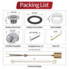 PRIMSOPH Trip Lever Overflow Faceplate Tub Drain Trim Kit with Brushed Nickel