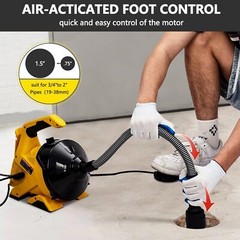 Drain Cleaner Machine 30Ft Auto-feed Electric Drain Auger for 3/4In-2In Pipes